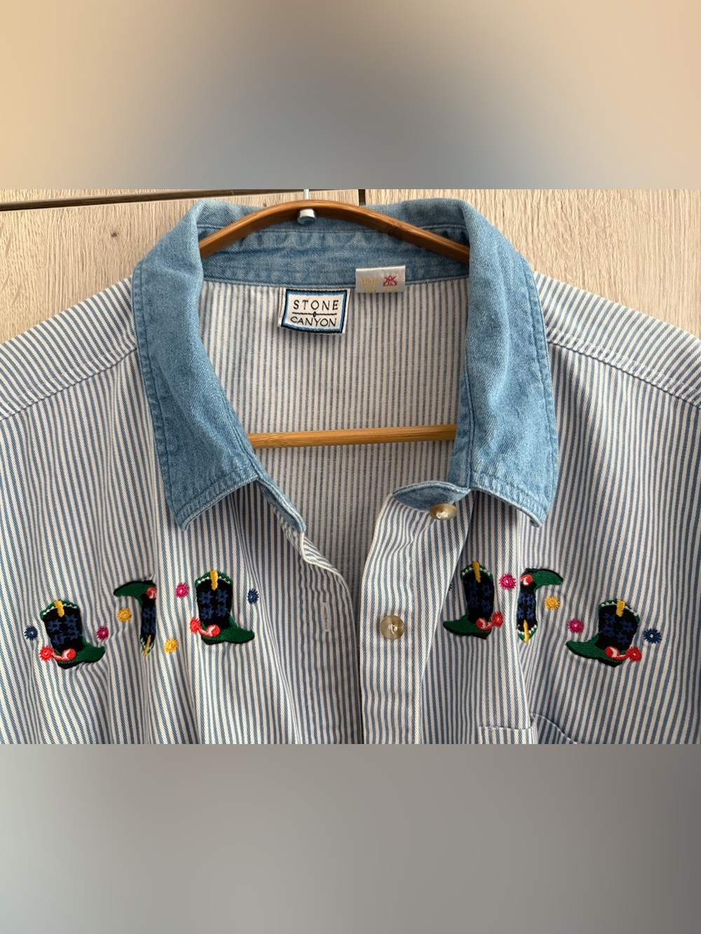 Vintage striped western themed boxy shirt